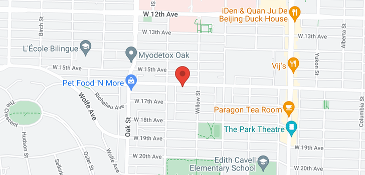 map of 205 868 W 16TH AVENUE